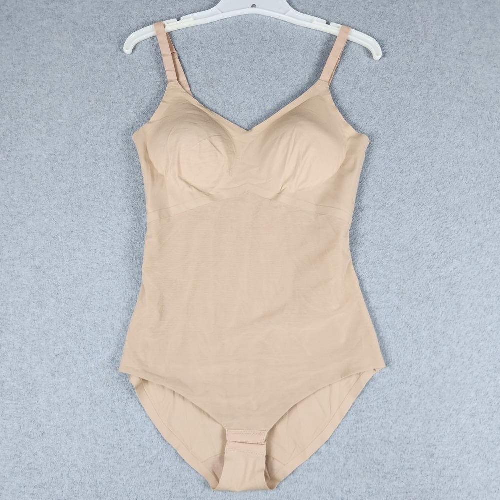 Honeylove Bodysuit Women Medium Beige Tummy Control Seamless Adjustable Strap